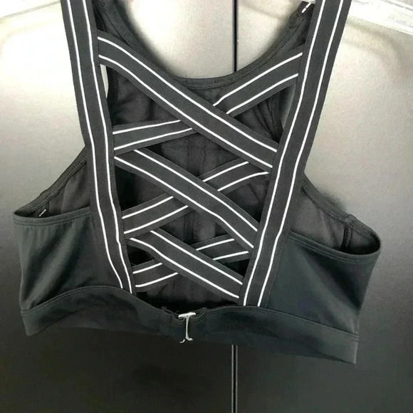 Eco Beach Bikini Crop Top,High Neck,crisscross Back,full coverage,removable pads - Picture 1 of 10